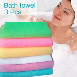 Towel Nylon Wash Cloth Bath Beauty Body Skin Exfoliating Shower Bathroom Washing FBE3