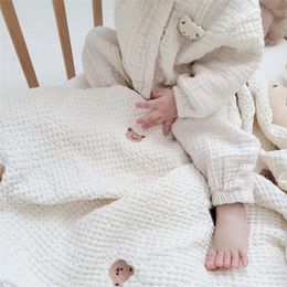 Baby Newborn Waffle Swaddle Wrap Receiving Blankets Cotton Toddler Kids Bath Towel Crib Stroller Blanket Bedding Quilt