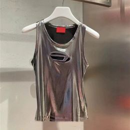 Silver Hollow Vintage Top Women Fashion Brand Thin Hottie Tank Top Sexy Summer Cool Camisole