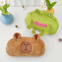 Cosmetic Bags Cute Plush Frog Bear Lipstick Small Earphone Storage Bag Purse Women Kawaii Pencil Case Makeup Handbags Pouch Pen