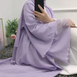 Ethnic Clothing Eid Mubarak Djellaba Femme Muslim Women Hijab Abaya Open Kimono Scarf Cardigan Ramadan Dubai Turkey Kaftan Maxi Dress