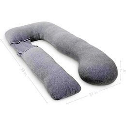 Maternity Pillows Grey U-shaped full body fit and pregnant woman pillow Y240522