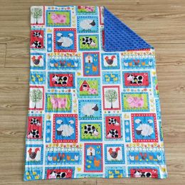 Blankets 29 43 Inches Knitting Shower Gift Infants Cotton Blanket Babys Super Soft Farm Style Cute Cartoon With High Quality