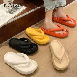 Slippers Thong Flip Flops Women Men Summer Casual Outdoor Beach Sandals EVA Flat Platform Comfy Shoes Couple Thick Soled