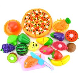 Children Pretend Goodies Play Simulated Kitchen Toys Plastic Cutting Food Kids Toy Object Cognition Boys Girl Birthday Gifts TMZ