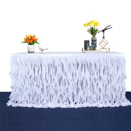 Table skirt mermaid color rag chiffon willow wedding birthday party decoration items table circumference party supplies 240522