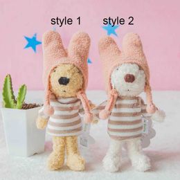 Plush Dolls 1PC 18cm Cute Rabbit Plush Toys Mini Bunny Bag Phone Pendants Stuffed Animals Dressing Rabbits Bear Keychain Doll for Girls Gift H240521 HWD9