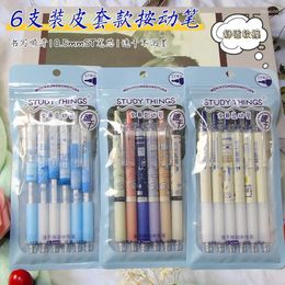 Pcs Wholesale Press Action Pen Set 6 Pack Neutral Creative Stationery Student Waterborne School Office Supplies