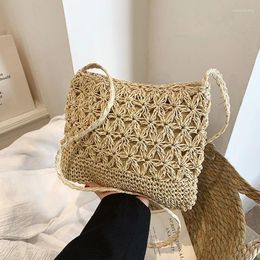 Evening Bags Ladies Fashion Summer Straw Crossbody Bag Women Beach Holiday Shopping Woven Shoulder Handbag Messenger Purse 2024 Spring