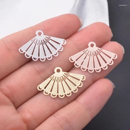 Charms 10pcs Brass Golden Fan-shape Connector Rose Golded DIY Girl's Jewelry Earrings Accessories