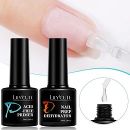 LILYCUTE 7ML Nail Prep Dehydrator Natural NailPrimers Gel Polish Air Dry Soak Off Base Top Coat Art Varnish Manicure 240510