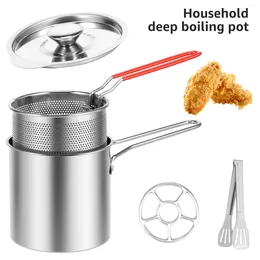 Pans Set Deep Frying Pot Kitchen Fryer With Strainer Stainless Steel Tempura Pan Fry Chicken Fried Cooking Tools