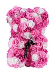 Decorative Objects Figurines 1 piece of artificial flower eternal rose teddy bear for moms birthday Valentines Day gift and decoration H240521 08IY