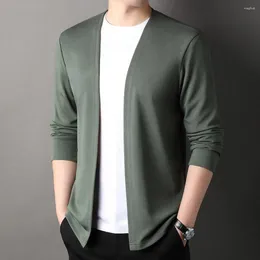 Men's Sweaters Men Knitted Cardigan Solid Color Open Front Male Sweater Coat Slim Fit Casual Clothing For Spring/Autumn