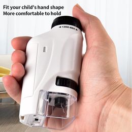 Handheld Microscope Kit Lab LED Light 60X-120X Home School Biological Science Educational Toys Gift For Children Fast delivery