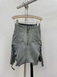 Skirts 2024 Spring Summer To Do Old Cement Ash Erosion Slim High Fanny Pack Hip Skirt428