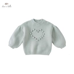 Dave Bella 2〜9年の赤ちゃんの女の子の編み心臓冬服の長袖暖かい子供の幼児セーターDB4224118 L2405 L2405