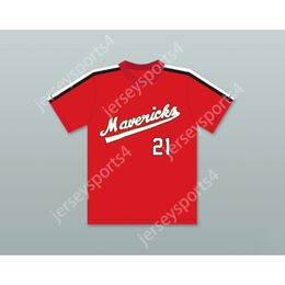 CUSTOM LARRY COLTON 21 PORTLAND MAVERICKS RED BASEBALL JERSEY THE BATTERED BASTARDS NEW ANY Name Number TOP Stitched S-6XL