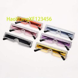 European And American Small Square Frame Sunglasses Luxury Rhinestone Fashion Eye Glasses For Men Designer Glasses