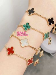 Classic Van Jewelry Accessories 15 Large 18k Double sided Lucky Clover Bracelet Fashion Light Luxury Five Flower Shell AYIW