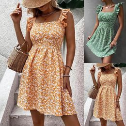 Casual Dresses Womens Summer Women 2024 Cute Floral Flowy Knee Length Sundressses Beach Dress Graduation