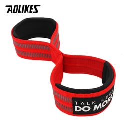 AOLIKES 1 Pair Figure 8 Weight Lifting Straps Weightlifting Powerlifting Sport Gym Fiess Bodybuilding Barbell Wrist Support L2405