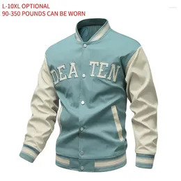 Men's Jackets 2024 Spring And Autumn Retro Stand Collar Baseball Jacket Casual Loose Comfortable High Quality Plus-Size Coat L-10XL