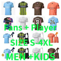 2024 2025 MANCHESTE Man City HAALAND soccer jerseys 23 24 25 DE BRUYNE GVARDIOL MANS CITIES GREALISH MAHREZ FODEN football shirt men kids kit player version EDERSON