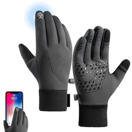 Screen Touch Gloves Non-Slip Screen Touch Waterproof Mittens Men Women Windproof Gloves For Biking Horseback Riding Skiing