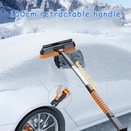 Winter Car Snow Shovel Detachable Telescopic Window Snow Clearing Tool Aluminium Alloy Car De-Icing Shovel Cleaning Accessories