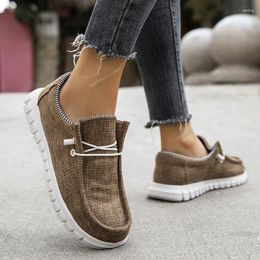 Casual Shoes Women's Breathable Canvas Slip Comfort Slip-on Loafer Soft Penny Loafers For Men Lightweight Driving Boat