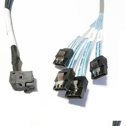 Computer Cables Connectors 90 Degree Right Angled Internal 12Gb/S Hd 36P Mini Sas Sff-8643 To 4 X Sata Hard Drive Data Server Transmis Otixb