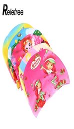 1 Pcs Flexible Colourful Printed Kids Swimming Cap Waterproof Bathing Stretch Fabric Hat Protect Ears Children Colour Random C1904038568948