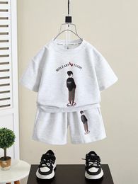 Clothing Sets Summer Toddler Tracksuit Baby Boy Clothes Casual Short Sleeve T-shirt Tops Shorts 2PCS Outfits Children's Sport Suit 2-10Yr