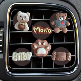 Interior Decorations Brown Cartoon Car Air Vent Clip Clips For Office Home Conditioner Outlet Per Accessories Drop Delivery Otk3B