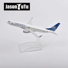Aircraft Modle JASON TUTU 16cm Copa Airlines Boeing B737 Airplane Model Plane Model Aircraft Diecast Metal 1/400 Scale Planes Dropshipping Y240522