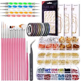 Nail Art Kits LULAA Manicure Set For Sequin Kit DIY Accessories Brush Dotting Pen Nails Tools