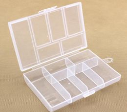 Empty 6 Compartment Plastic Clear Storage Box For Jewellery Nail Art Container Sundries Organiser 9155435