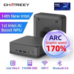 Chatreey Mini PC F2M intel Ultra 5 125H Gaming Desktop Computer NVME SSD WIFI 7 BT 5.4 HD Windows 11 Pro 240509