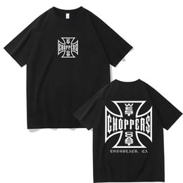 Men's T-Shirts West Coast Chopper Cross Frame Graphic T-shirt Mens Comfortable Cotton T-shirt Mens Extra Large T-shirt Mens Fashion Gothic Vintage T-shirt Q240521