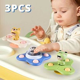 Bath Toys 3 pieces/set baby toys suction cup rotator toy baby accordion sensor toy pressure reducing education d240522