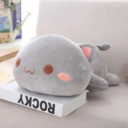 Plush Dolls 1 piece of 35cm Cavai lying cat plush toy filled with cute cat dolls cute animal pillows soft cartoon pads childrens Christmas gifts H240521 SNVJ