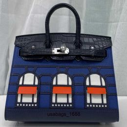 Bolsas Bolsa Crocodilo Bolsa de Couro Mini House House Fashion Bolsa Handsched 20cm