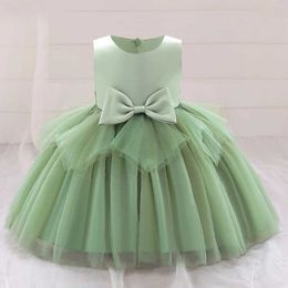 Christening dresses Baby Girl Birthday Dress 12 Year Newborn Baptist Pink Green Dress Elegant Christmas Party Dress for Children Q240521