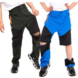 Summer Quick-Drying Detachable Children Climbing Trousers Girls Boys Hiking Pant Waterproof Sporty Spring Kids Outfits 105-170cm L2405