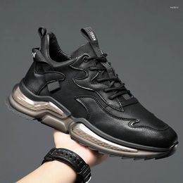 Casual Shoes Men's Spring 2024 Leather Sports All-Match Trend Fashion Outdoor Men