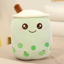 Plush Dolls Cute Boba Tea Cup Toy Bubble Tea Pillow Cute Fruit Beverage Plush Filling Soft Panda Apple Strawberry Milk Tea Childrens Birthday Gift H240521 KOUA