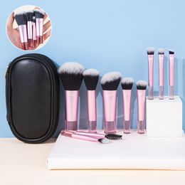 10pcs Mini Makeup Brush Set Powder Eyeshadow Foundation Blush Blender Concealer Beauty Makeup Tools Brush Professional Supplies