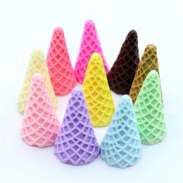 6Pcs Simulated Food Ice Cone Charms Supplies Accessories For Slime Filler Miniature Resin Kids Polymer Plasticine Gift