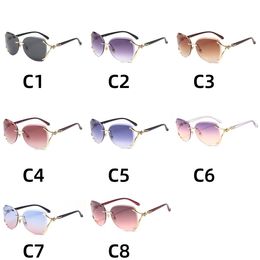 New Fox Head Sunglasses Fashion Explosive Women And Mens Eyelasses Metal Rimless Cut Edge Sun Glasses Designer Sunglasses Elegant Sunglasses UV Wholesales MOQ = 10